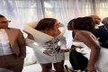 Nigerian singer, Tems spotted at the star-studded Roc Nation pre-grammy brunch with Jay-Z and Beyonce (video)